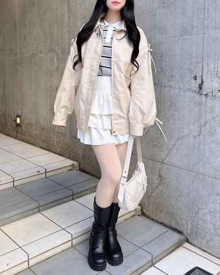 INGNI（イング） マルチWayリボンフェイクレザービッグブルゾン ｱｲﾎﾞﾘｰ