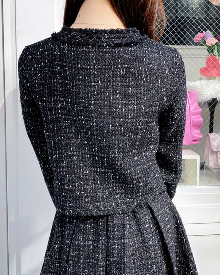 INGNI(イング) ツイードフリンジジャケット(セットアップ対応) クロ/ツイード