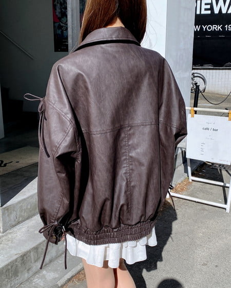 INGNI（イング） マルチWayリボンフェイクレザービッグブルゾン ﾌﾞﾗｳﾝ