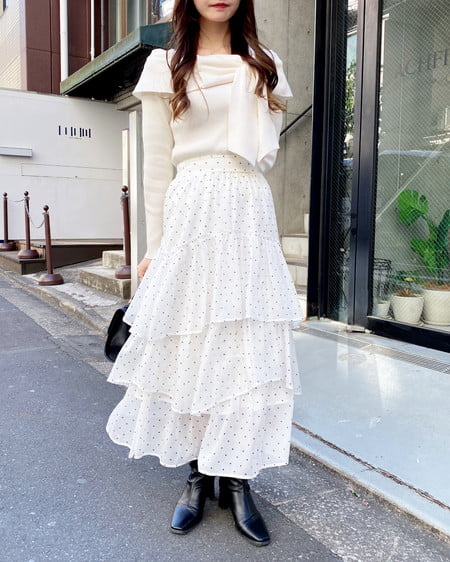 INGNI（イング） リボンオフショルニット ｱｲﾎﾞﾘｰ