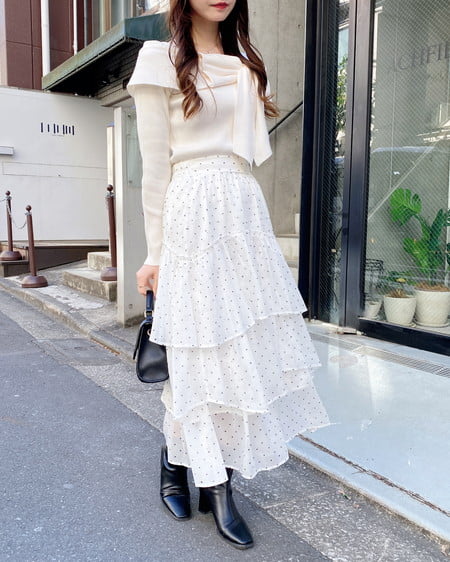 INGNI（イング） リボンオフショルニット ｱｲﾎﾞﾘｰ