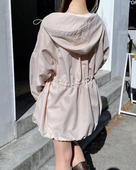 INGNI（イング） ミドル丈袖リボン2Wayマウンテンパーカー ﾗｲﾄﾍﾞｰｼﾞｭ