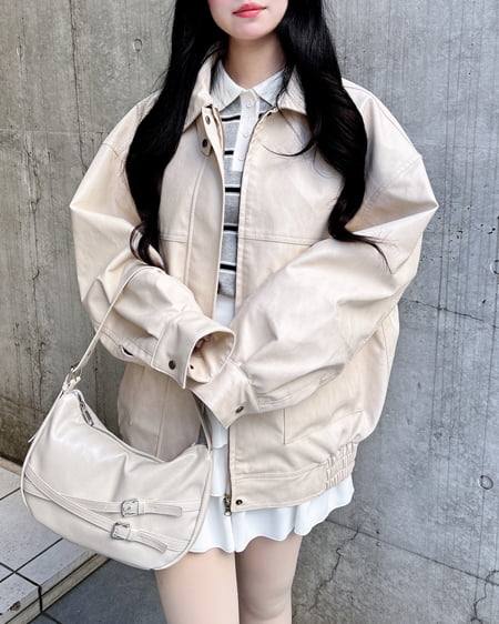 INGNI（イング） マルチWayリボンフェイクレザービッグブルゾン ｱｲﾎﾞﾘｰ