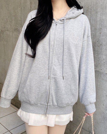 INGNI（イング） ラメスウェットジップパーカー ｸﾞﾚｰ