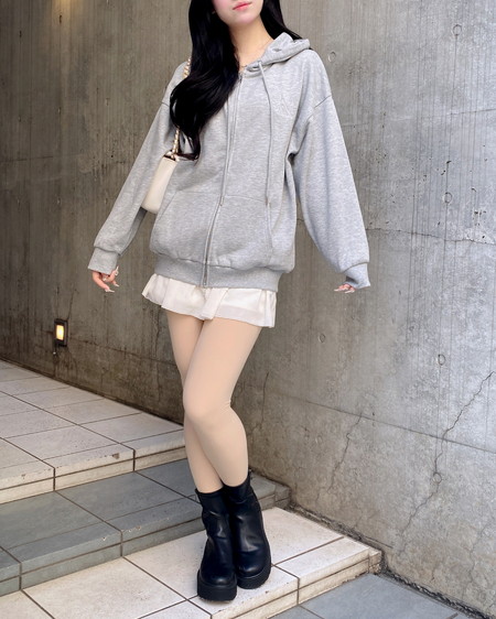 INGNI（イング） ラメスウェットジップパーカー ｸﾞﾚｰ