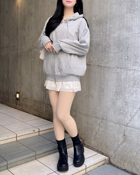 INGNI（イング） ラメスウェットジップパーカー ｸﾞﾚｰ