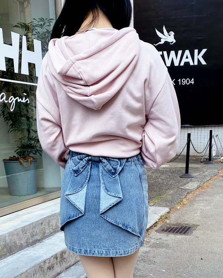 INGNI（イング） バックリボンデニムタイトスカート ﾌﾞﾙｰ