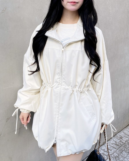 INGNI(イング) ミドル丈袖リボン2Wayマウンテンパーカー アイボリー