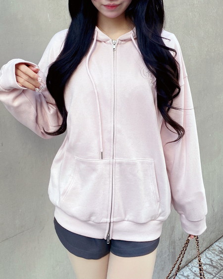 INGNI(イング) ラメスウェットジップパーカー ピンク