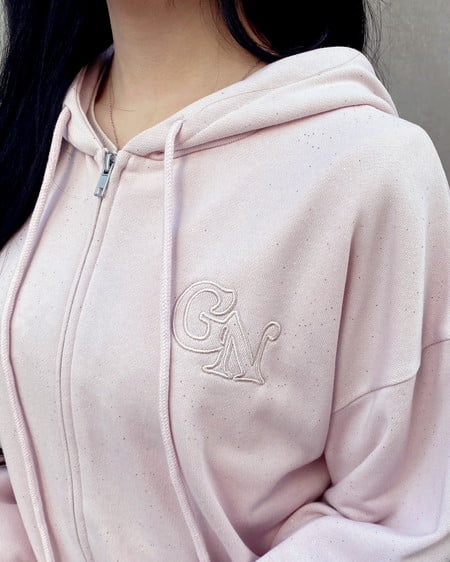 INGNI(イング) ラメスウェットジップパーカー ピンク