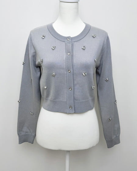 INGNI（イング） ビジュー装飾ニットカーディガン ｸﾞﾚｰ