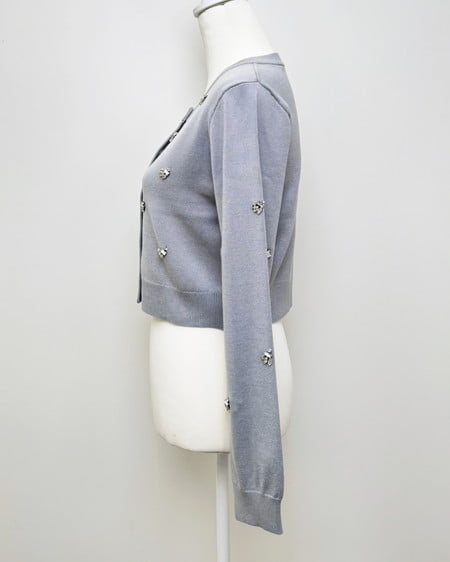 INGNI（イング） ビジュー装飾ニットカーディガン ｸﾞﾚｰ