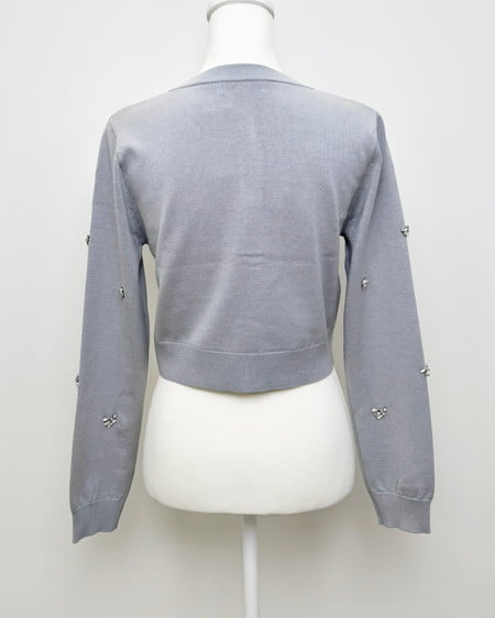 INGNI（イング） ビジュー装飾ニットカーディガン ｸﾞﾚｰ