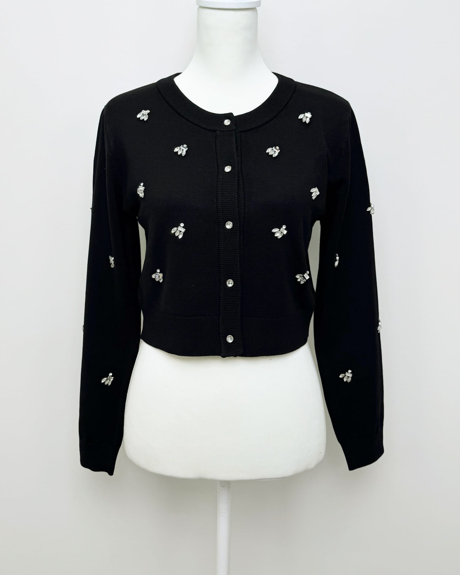 ビジュー装飾ニットカーディガン