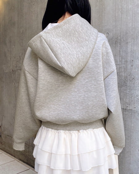 INGNI（イング） ダンボールハーフジップ胸刺繍ロゴパーカー ｸﾞﾚｰ/ｵﾌﾎﾜｲﾄ