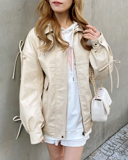 INGNI（イング） マルチWayリボンフェイクレザービッグブルゾン ｱｲﾎﾞﾘｰ