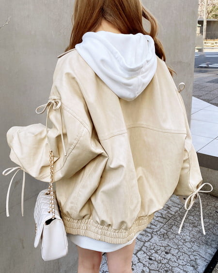 INGNI（イング） マルチWayリボンフェイクレザービッグブルゾン ｱｲﾎﾞﾘｰ