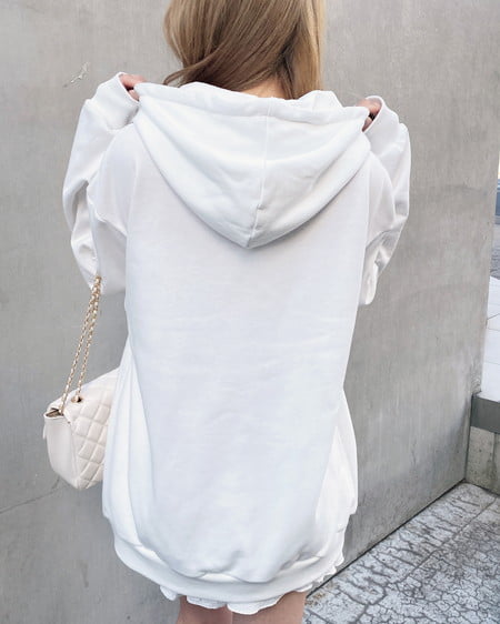 INGNI（イング） キルティングロゴスウェットパーカー ｵﾌﾎﾜｲﾄ/ﾋﾟﾝｸ