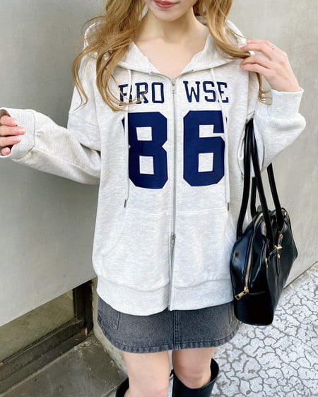 INGNI（イング） ナンバリングスウェットダブルジップパーカー ｵｰﾄﾐｰﾙ/ｺﾝ