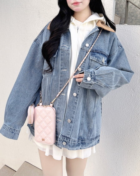 INGNI（イング） 襟異素材取り外しビッグGジャン ﾃﾞﾆﾑ/ﾗｲﾄﾌﾞﾙｰ