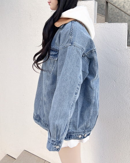 INGNI（イング） 襟異素材取り外しビッグGジャン ﾃﾞﾆﾑ/ﾗｲﾄﾌﾞﾙｰ