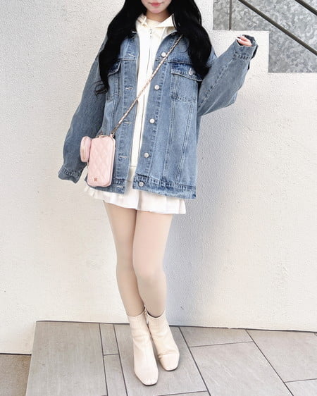 INGNI（イング） 襟異素材取り外しビッグGジャン ﾃﾞﾆﾑ/ﾗｲﾄﾌﾞﾙｰ