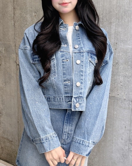 INGNI(イング) ビジュー付Gジャン デニム/ライトブルー