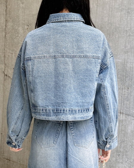 INGNI(イング) ビジュー付Gジャン デニム/ライトブルー