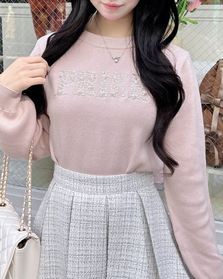 INGNI（イング） パールビジューロゴニット ﾋﾟﾝｸ