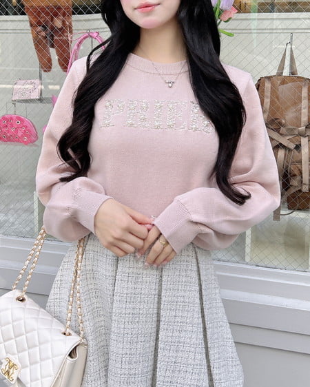 INGNI（イング） パールビジューロゴニット ﾋﾟﾝｸ