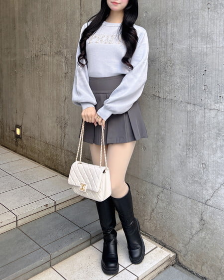 INGNI（イング） パールビジューロゴニット ｻｯｸｽ