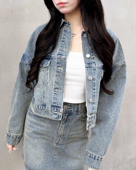 INGNI（イング） ビジュー付Gジャン ﾃﾞﾆﾑ/ﾌﾞﾙｰ