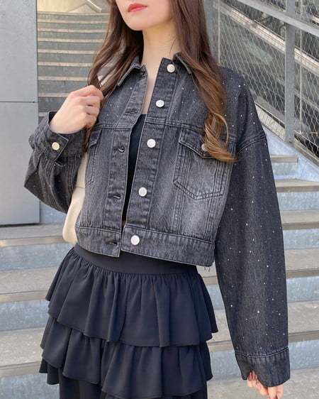 INGNI（イング） ビジュー付Gジャン ｸﾞﾚｰ