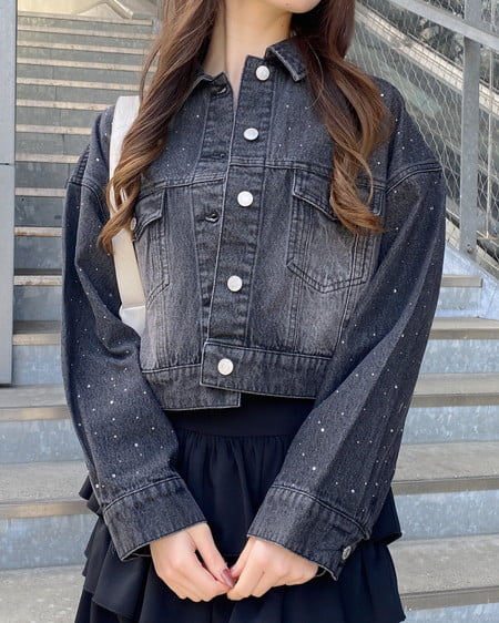 INGNI（イング） ビジュー付Gジャン ｸﾞﾚｰ