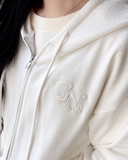 INGNI(イング) ラメスウェットジップパーカー オフホワイト