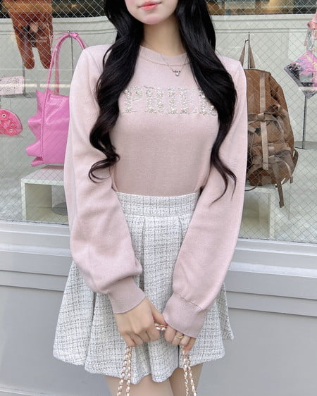 INGNI（イング） パールビジューロゴニット ﾋﾟﾝｸ