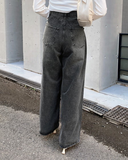 INGNI（イング） グリッターラメデニムワイドパンツ ｸﾞﾚｰ