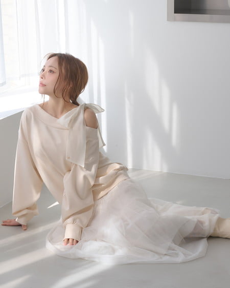 INGNI（イング） ランダムティアードチュールスカート ｵﾌﾎﾜｲﾄ