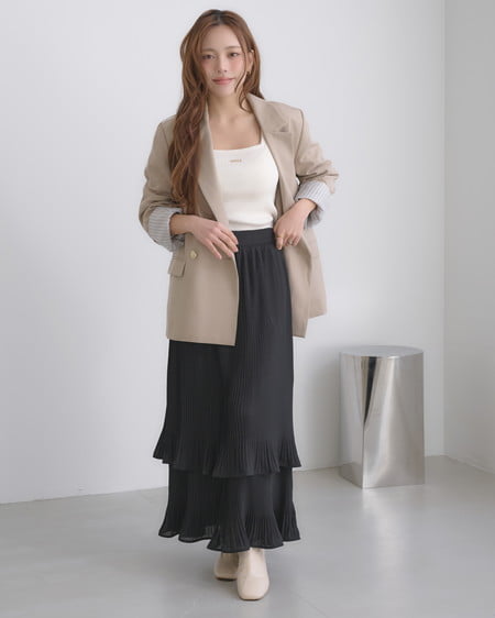 INGNI（イング） プリーツスカート ｸﾛ