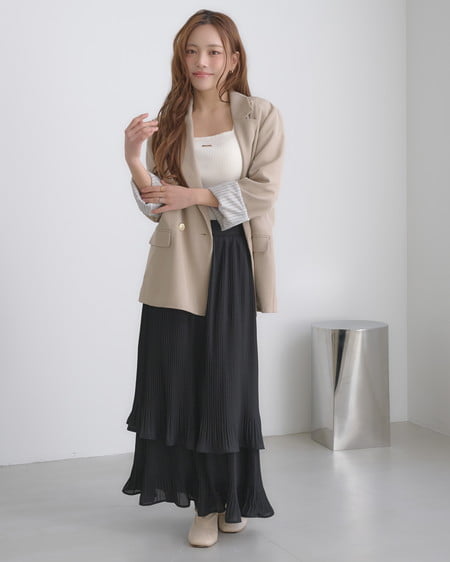 INGNI（イング） プリーツスカート ｸﾛ