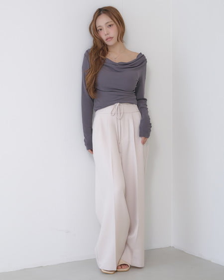 INGNI（イング） ハイウエストリボンパンツ ｱｲﾎﾞﾘｰ