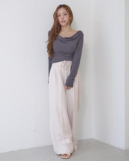 INGNI（イング） ハイウエストリボンパンツ ｱｲﾎﾞﾘｰ