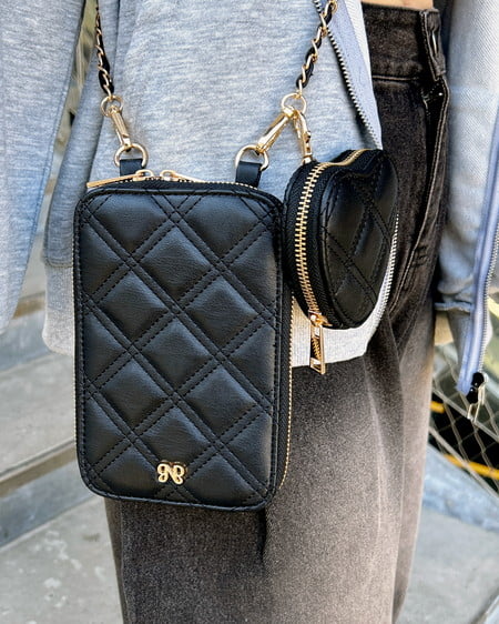 ハート型ポーチ付きマルチショルダーバッグ