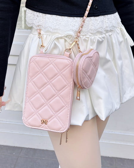 ハート型ポーチ付きマルチショルダーバッグ