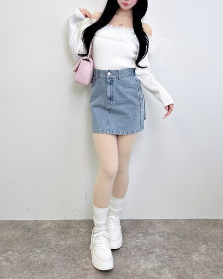 INGNI（イング） ラインストーンチェーンオフショルフリルニット ｵﾌﾎﾜｲﾄ/ｵﾌﾎﾜｲﾄ