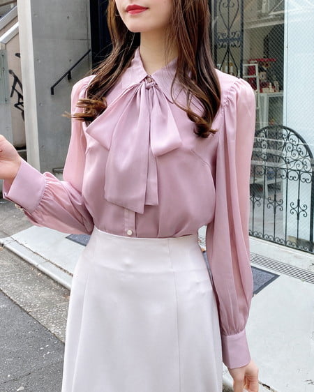 INGNI(イング) シアーボウタイブラウス ピンク