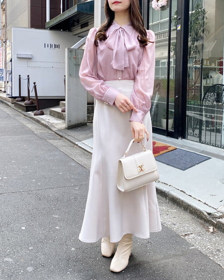 INGNI(イング) シアーボウタイブラウス ピンク