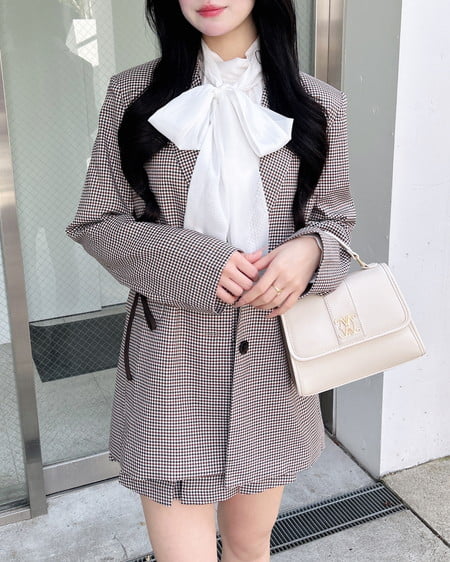 INGNI(イング) 2Wayポケットリボンテーラードジャケット チェック