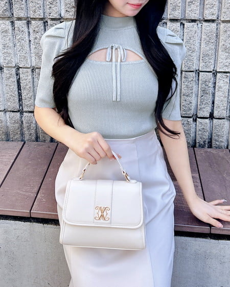 INGNI（イング） デコルテオープン5分袖ニット ｻｯｸｽ