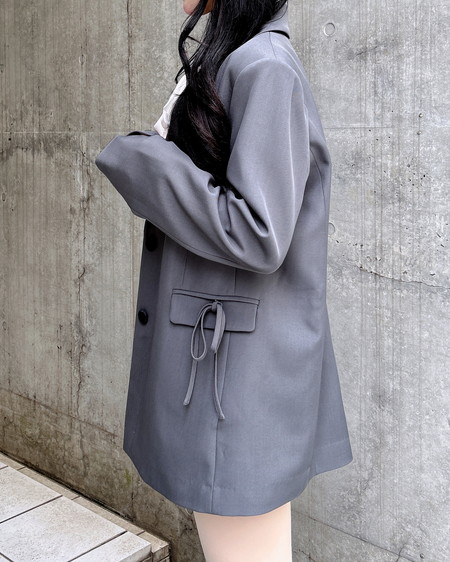 INGNI(イング) 2Wayポケットリボンテーラードジャケット グレー